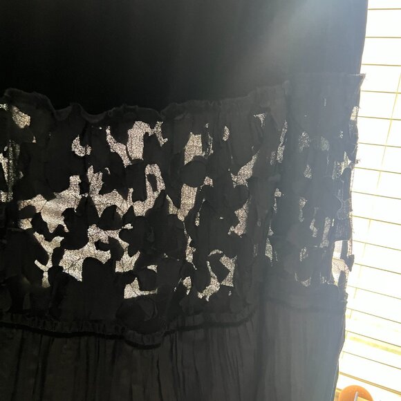 VTG Notations Sz 2X Midi Tiered Skirt Velvet Mixed Media Whimsigoth Witchy - Picture 4 of 9